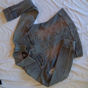 JLO by Jennifer Lopez distressed Jean Jacket. Vintage. Medium
